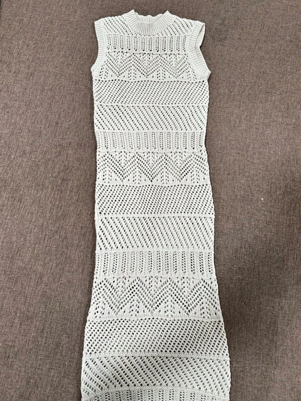 MNG Open Knit Midi Dress in White Size Medium - Picture 2 of 6